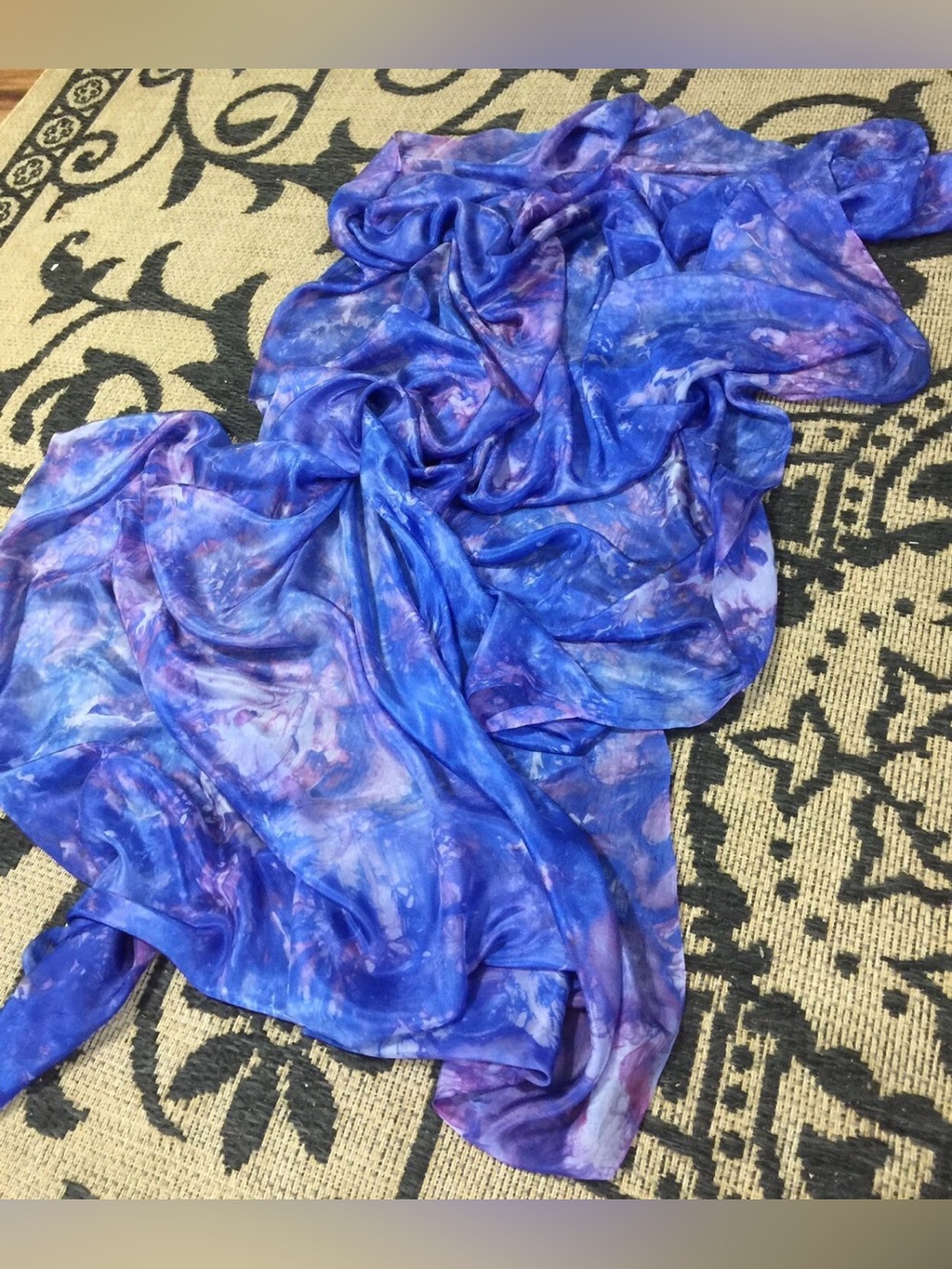 Blue & Purple Silk Veil